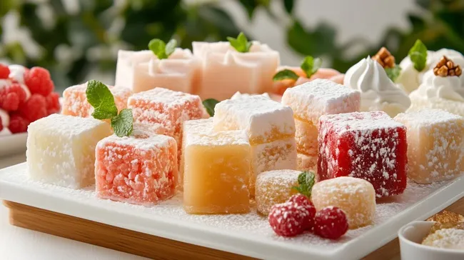 Assortment of Colorful Turkish Delight Sweets