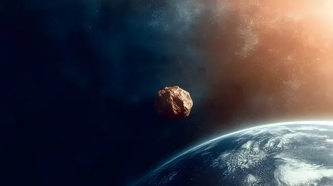 Asteroid nähert sich dramatisch der Erde im Weltraum