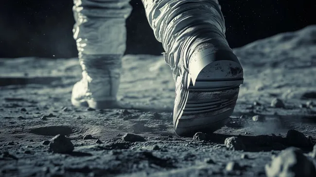 Astronautenfußabdruck auf dem Mond