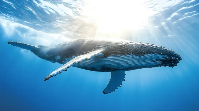 Atemberaubender Buckelwal unter Wasser