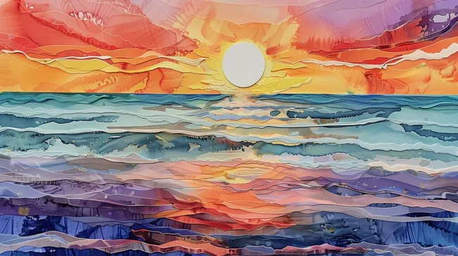 Atemberaubender Sonnenuntergang über glitzerndem Meer