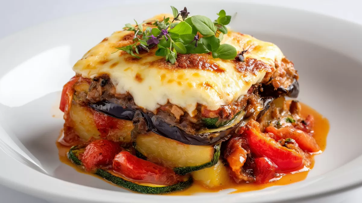 Auberginen-Zucchini-Auflauf mediterran mit Käse