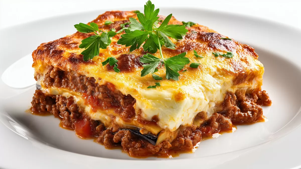 Auberginenlasagne mit Hackfleisch und Käsekruste