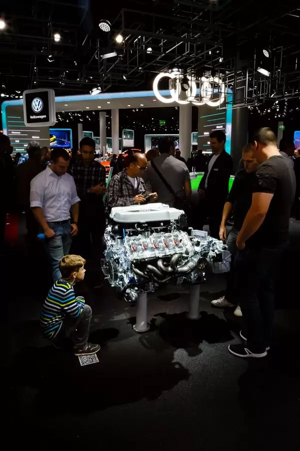 Audi-Motor bei der IAA 2017 in Frankfurt am Main