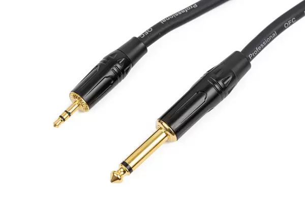 Audio Mono Jack adapter above white background