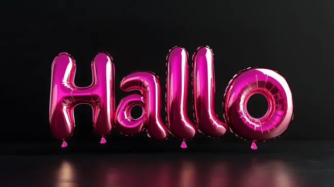 Auffälliges Luftballon-Layout in Neon-Rosa