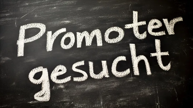 Aufforderung zur Bewerbung auf Kreidetafel