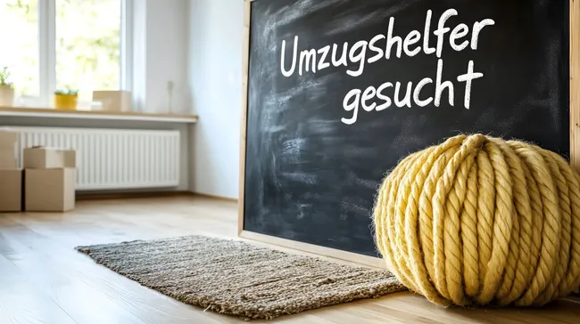 Aufforderung zur Wohnungssuche mit Seil-Dekoration