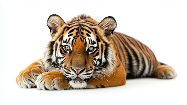 Aufmerksamer Tiger in voller Pracht