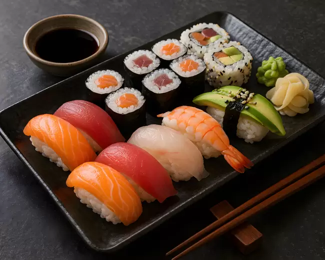 Aufregendes asiatisches Sushi-Gericht