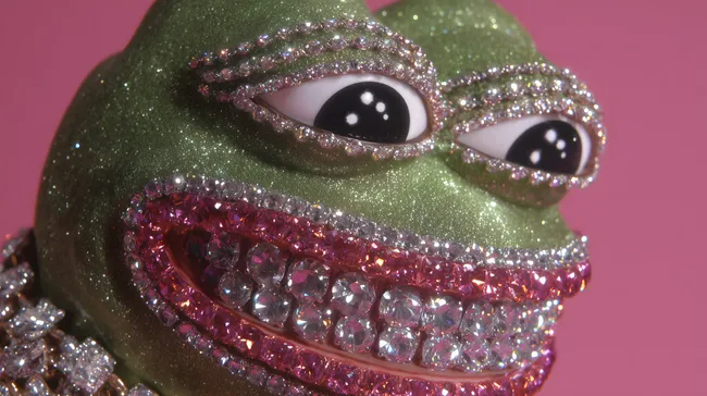 Ausdrucksvoller Frosch mit funkelnden Edelsteinen