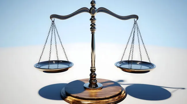 Ausgeglichene Justizwaage - Symbol der Gerechtigkeit