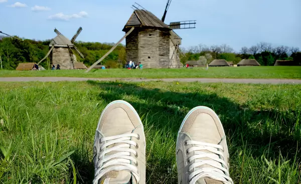 Aussicht auf Windmühlen