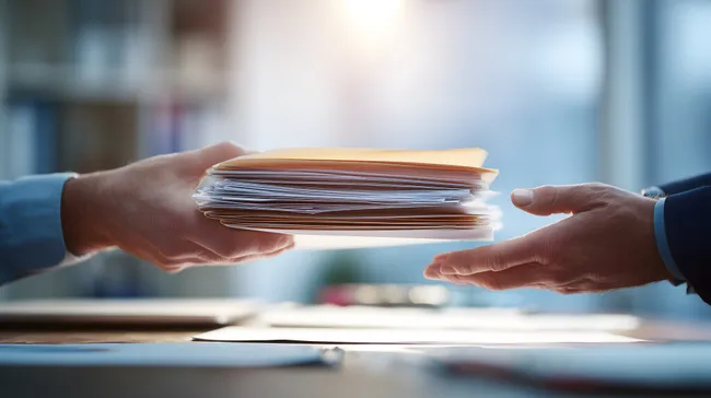 Austausch von Dokumenten im Büroalltag