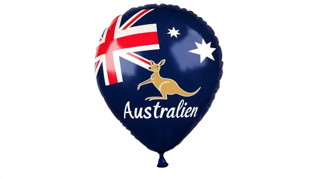Australischer Heißluftballon mit Känguru-Motiv