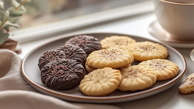 Auswahl an feinen Backwaren auf elegantem Teller