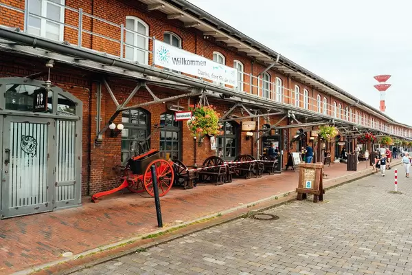 Authentic German fish market in sea city of Bremerhaven