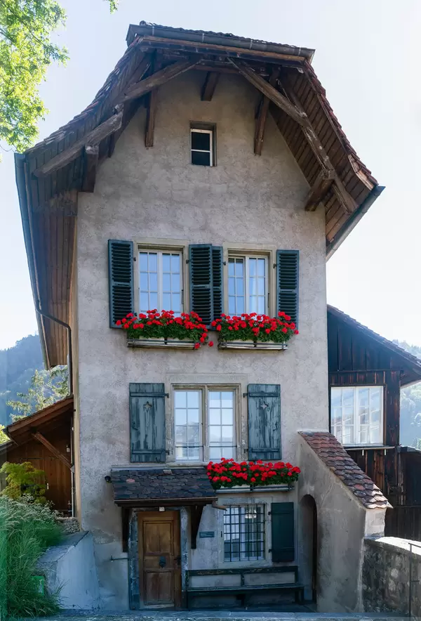 Authentic old 3 story Swiss building