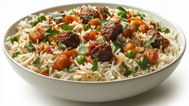 Authentische Qabili Pulao - Aromatischer Afghanischer Reis mit Lammfleisch