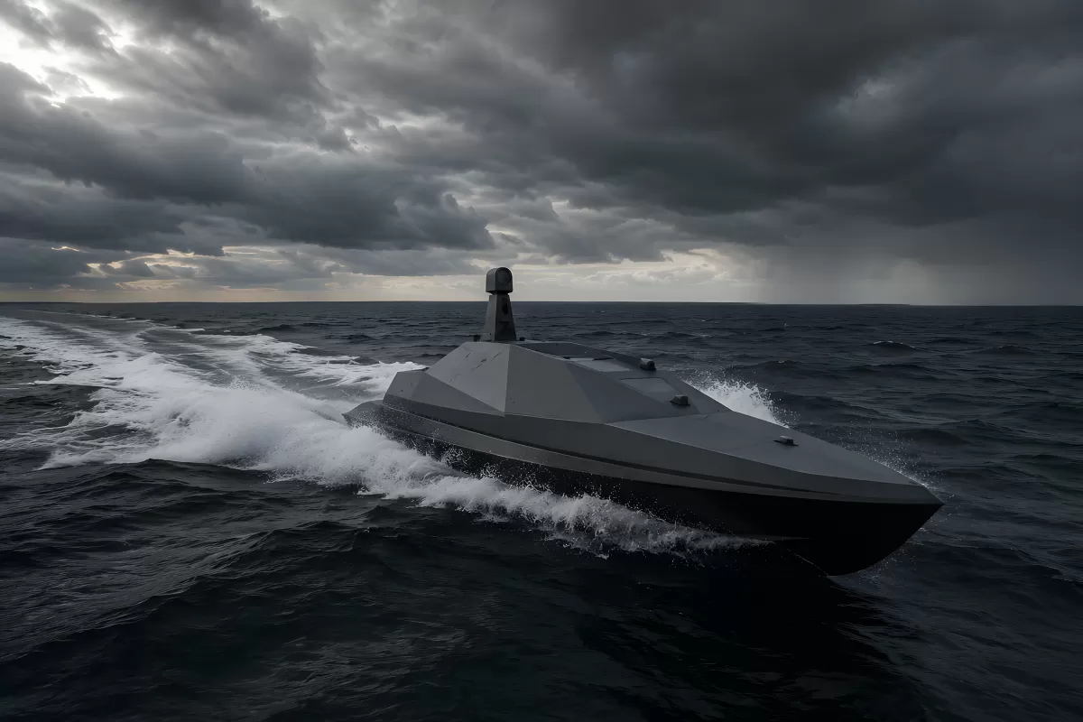 Autonomes Militärboot durchquert stürmische See