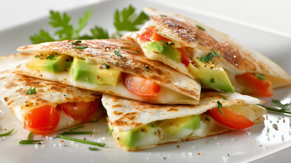 Avocado Quesadillas mit Tomaten und Käse