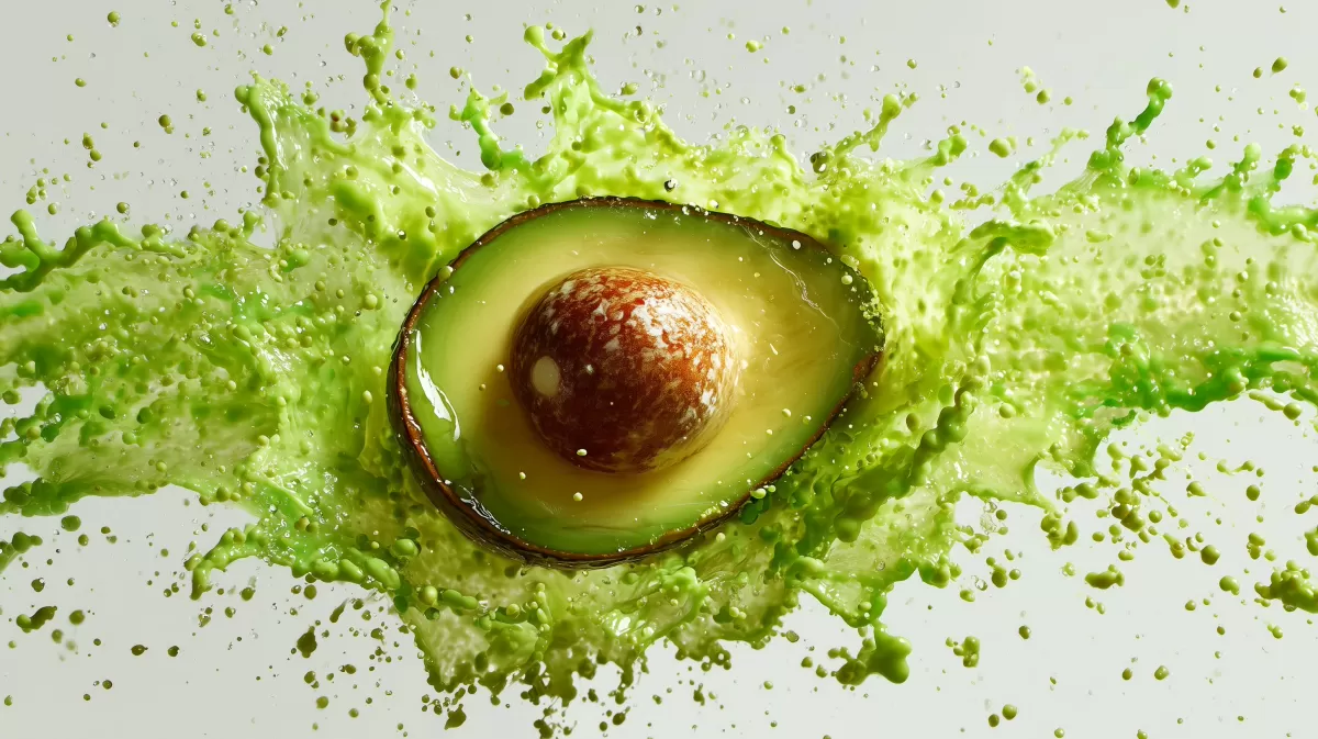 Avocado-Spritzer in grüner Flüssigkeit
