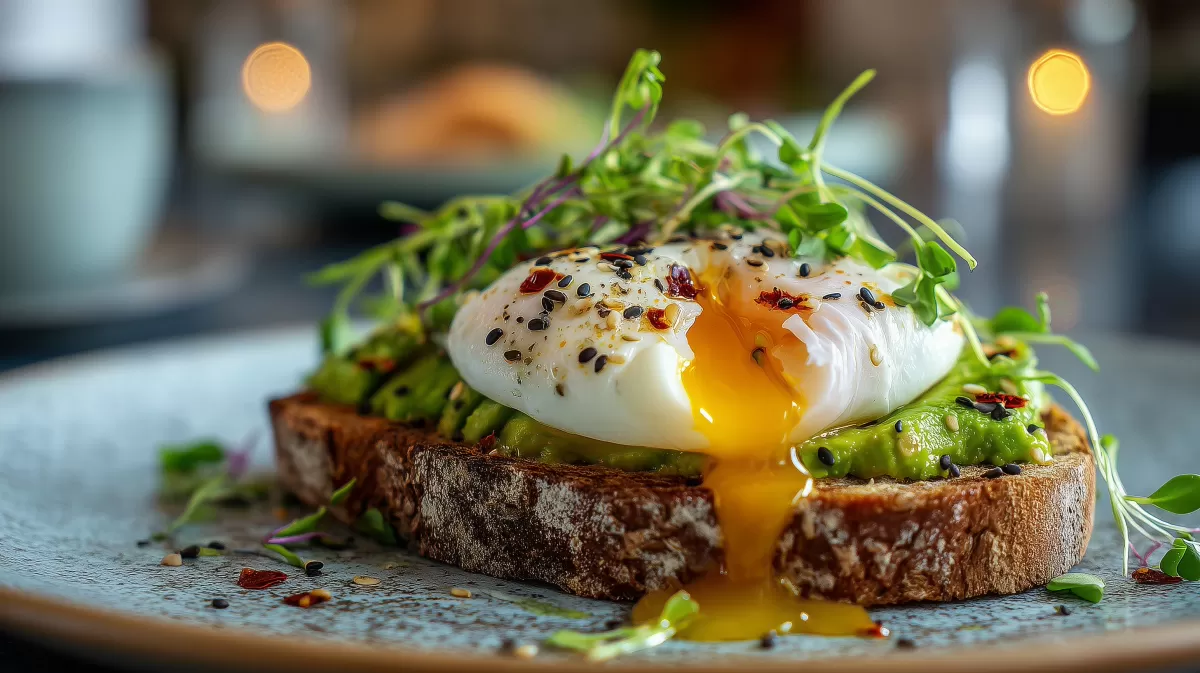 Avocado Toast mit pochiertem Ei photorealisti