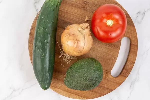 Avocado Tomato Onion and Cucumber