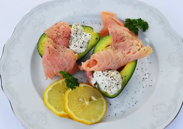 Avocado with smoked salmon
