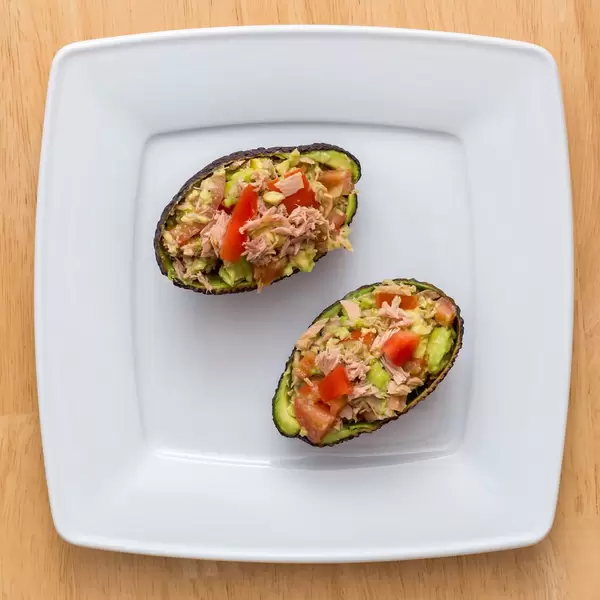 Avocado with Tomato and Tuna