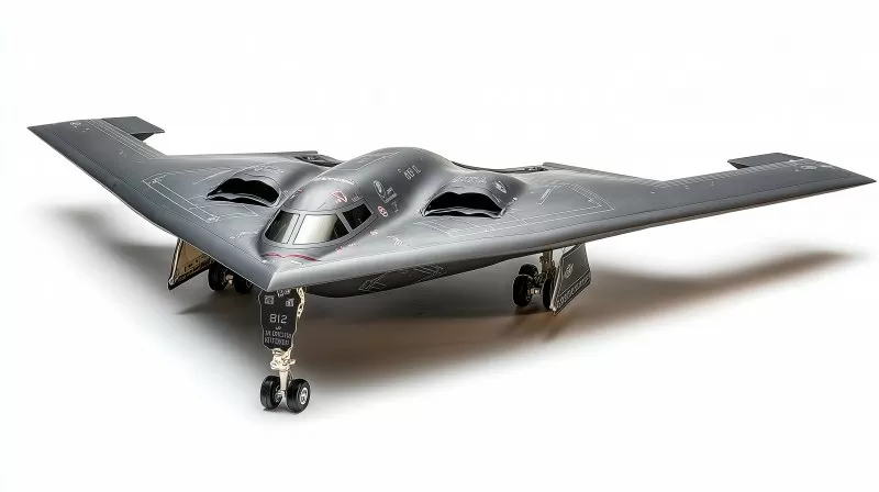 B2 Bomber Modell isoliert auf weißem Hintergrund