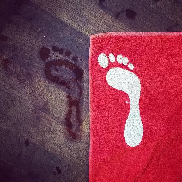 Back from swimming. :) #mach3 #triathlon #swimming #footprint