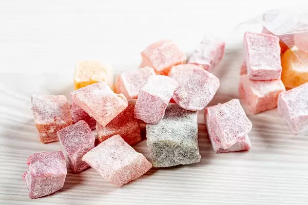 Background candied colorful fruit (Flip 2019)