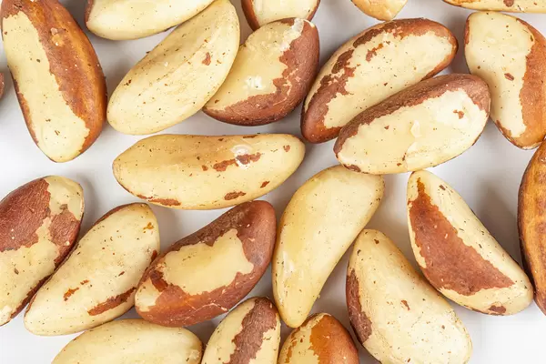 Background of peeled brazilian nuts