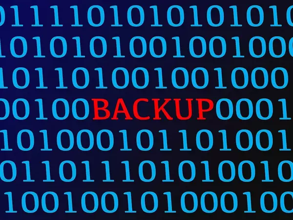 Backup red text between blue binary data on screen