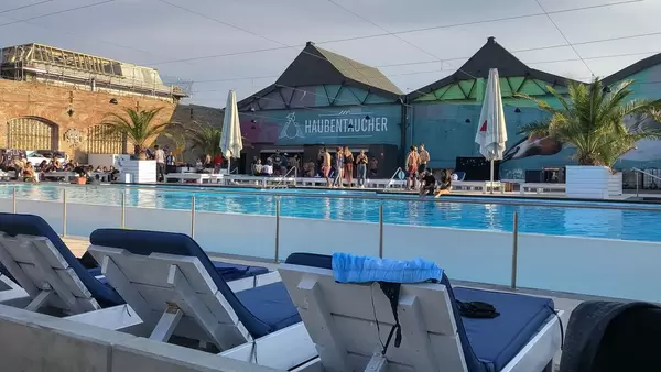 Badegeste im Haubentaucher in Berlin