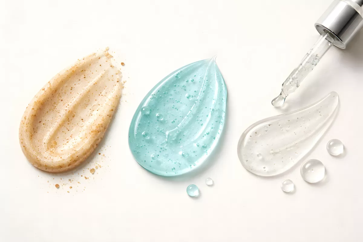 Badezimmer-Produkte auf weißem Hintergrund