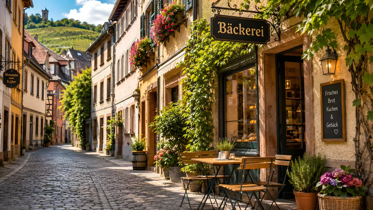 Bäckerei in einer malerischen deutschen Altstadt