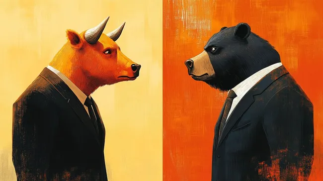 Bären in Businessanzügen: Symbol für den Aktienmarkt