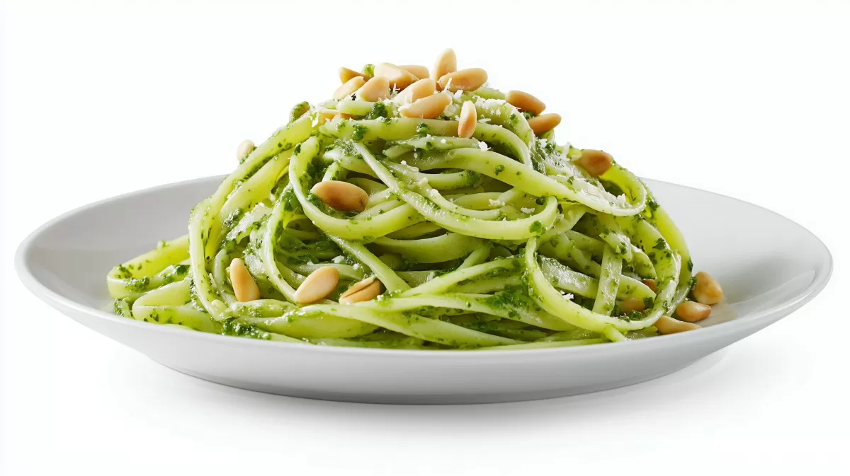 Bärlauch Pesto Pasta mit Pinienkernen photorea