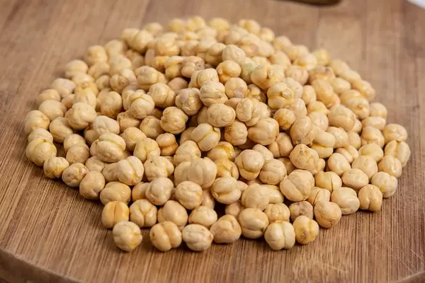 Baked Chickpeas on the wooden board