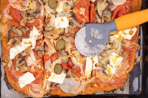 Baked Homemade Vegetables Pizza with Whole Wheat Flour