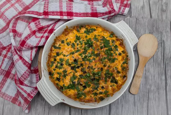Baked Mexican Casserole Top View