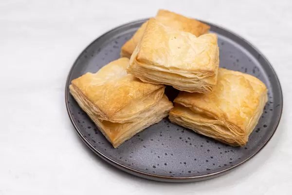 Baked Puff Pastry served on the plate