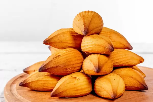 Baked shortbread close-up