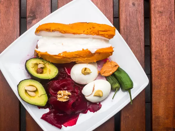 Baked Sweet Potato with Avocado and Eggs