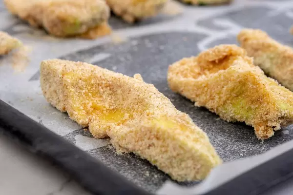 Baking Avocado with Eggs in Flour