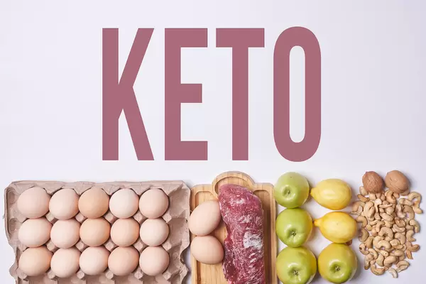 Balanced diet. Ketogenic low carbs products