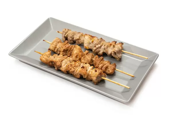 Balkan cuisines Raznjici on the stick served on the plate