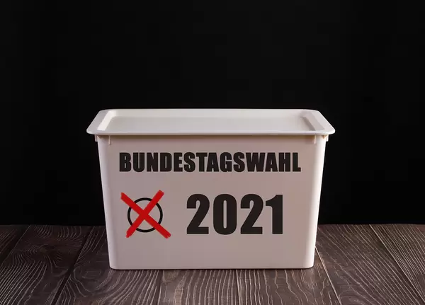 Ballot box with Bundestagswahl text